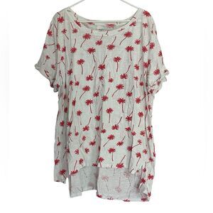 The Sweatshirt Project White Red Palm Tree Tee Size 3X